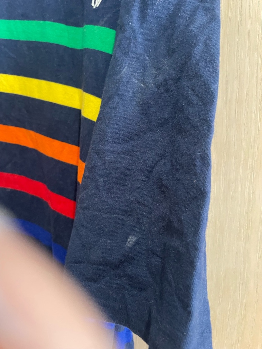 Polo by Ralph Lauren Navy Tee with Multicolor Stripes - Picture 7 of 8
